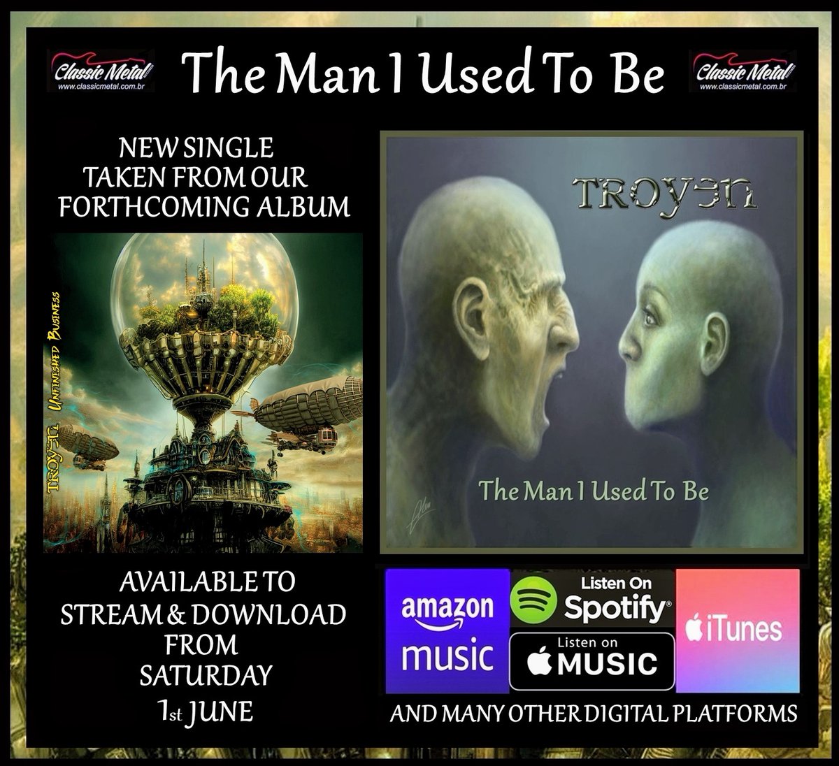 Our new single 'The Man I Used To Be' from the forthcoming album 'Unfinished Business' will be available to stream and download from tomorrow Saturday 1st June 🤘🤘 distrokid.com/hyperfollow/tr… #themaniusedtobe #newsingle #UnfinishedBusiness  #nwobhmmusic #nwobhm #classicmetalrecords