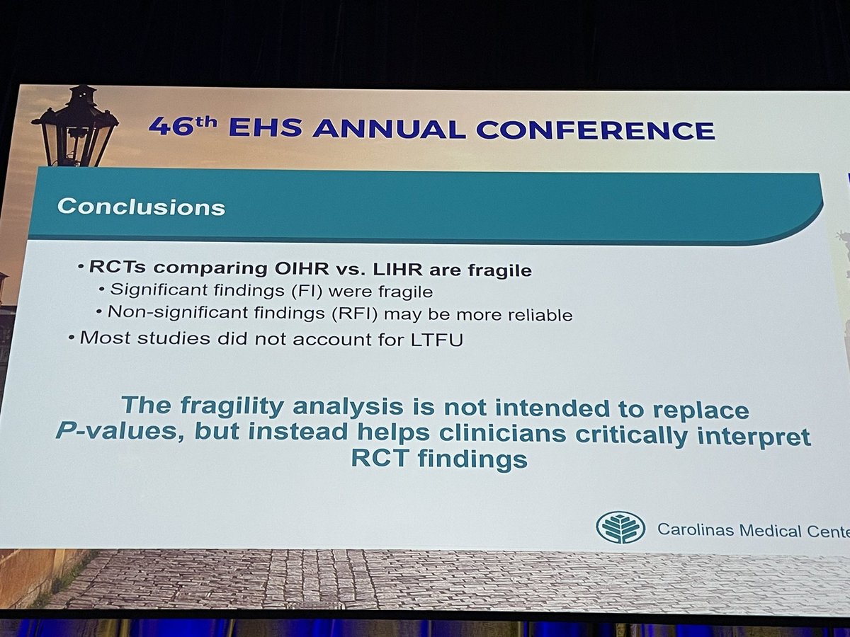 Dr. Shirin Towfigh (@herniadoc) on Twitter photo Throughout the #EHS2024Prague meeting, the Carolinas team with <a href="/THeniford/">B Todd Heniford</a> and <a href="/VedraAugenstein/">Vedra Augenstein</a> have been exposing #fragility of clinical trials in hernia surgery. (That means, the results are not as robust as the p-value would lead you to believe).
Very humbling indeed. We need Throughout the #EHS2024Prague meeting, the Carolinas team with <a href="/THeniford/">B Todd Heniford</a> and <a href="/VedraAugenstein/">Vedra Augenstein</a> have been exposing #fragility of clinical trials in hernia surgery. (That means, the results are not as robust as the p-value would lead you to believe).
Very humbling indeed. We need