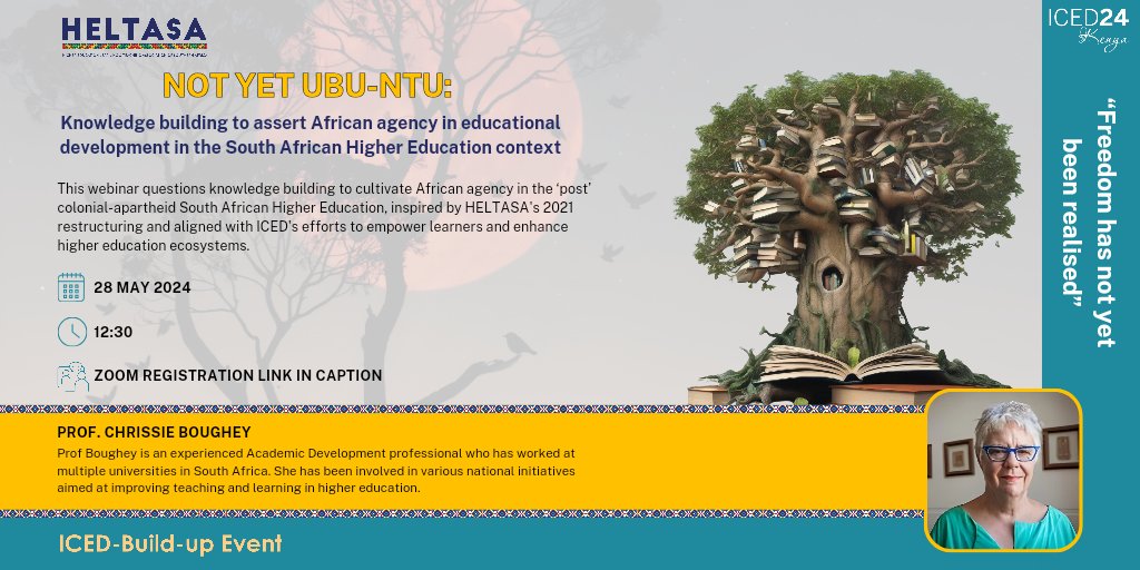 Prof Chrissie Boughey's talk, inspired by Prof Suellen Shay's scholarship,  introduced a turning point in AD practices and SOTL.
<a href="/Heltasa01/">HELTASA</a> <a href="/ICED_ed_dev/">ICED</a> <a href="/Rhodes_Uni/">Rhodes University</a> <a href="/CHERTL_RU/">CHERTL</a>