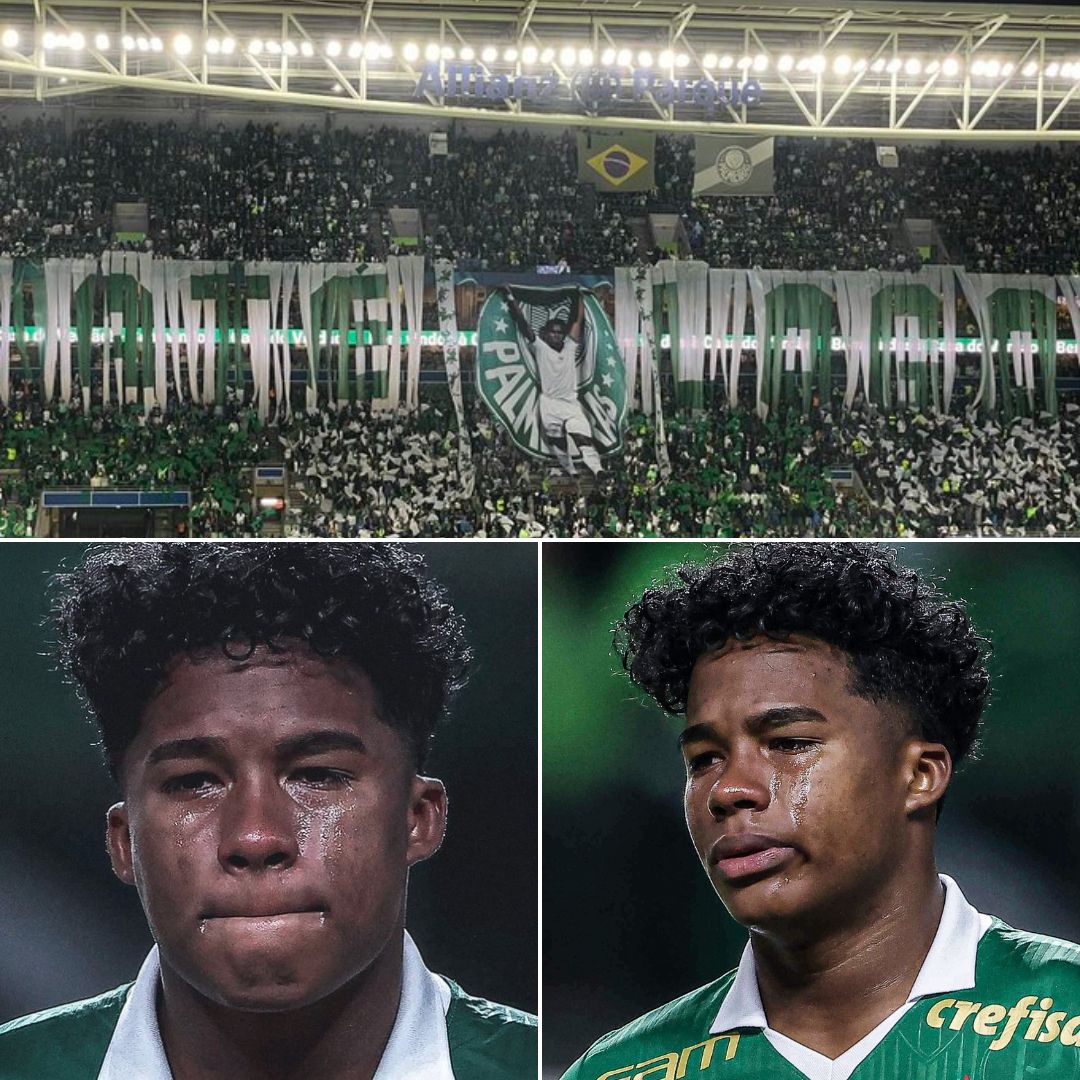 ENDRICK IN TEARS after bidding emotional farewell in final game for Palmeiras against San Lorenzo. 17yo phenom has been a revelation since making debut in 2022 for boyhood club before move to Real Madrid in July. 💚🇧🇷