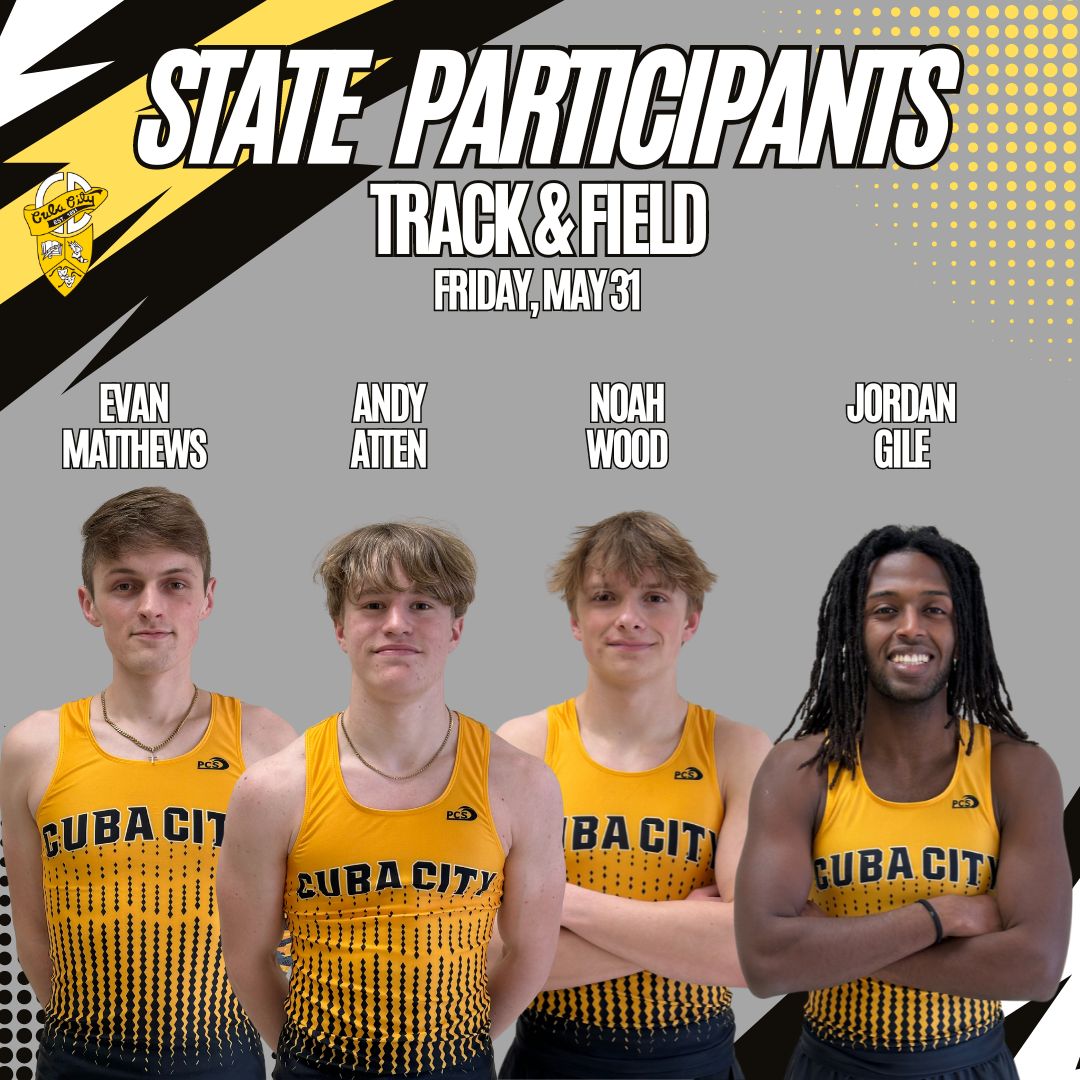 Good luck to the 4x800 team of Evan Matthews, Andy Atten, Noah Wood, and Jordan Gile at State Track!  
👟 TRACK & FIELD - STATE
🕔 3:00 PM FRIDAY AFTERNOON SESSION
📍 @ UW-LACROSSE

More Track and Field info can be found on the WIAA website: buff.ly/3V2s9rV