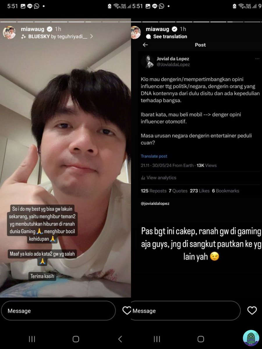 💚 gatau deh ga bisa respect lagi sama miawaug :(( sudah saatnya nyari youtuber gaming baru