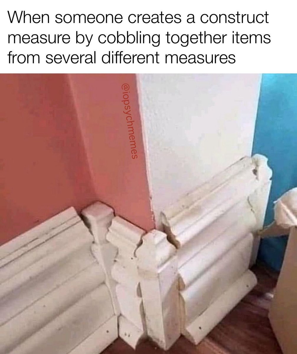 Just because the items all come from validated measures doesn’t mean your new Frankenstein measure is also validated. 

#psychometrics #OHPsych #IOPsych #iopsychmemes #psychology #psychologymemes #psychmemes #APpsych