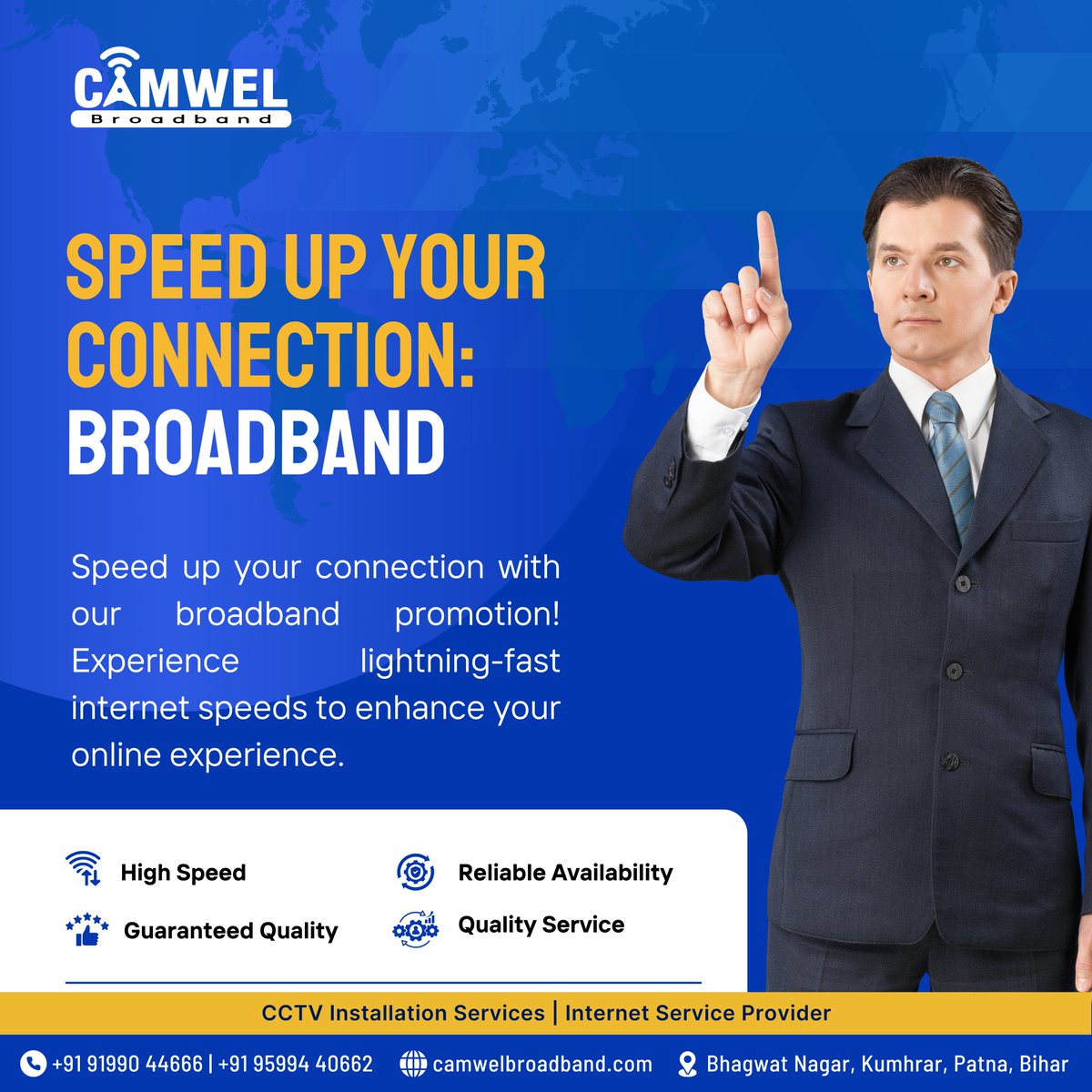 Camwel Broadband offers reliable, high-speed internet with excellent customer service, affordable plans, and wide coverage, ensuring seamless online experiences for users.
contact Us :- +91 91990 44666 
#broadband #broadbandinternet #BroadbandForAll #broadbandconnection
