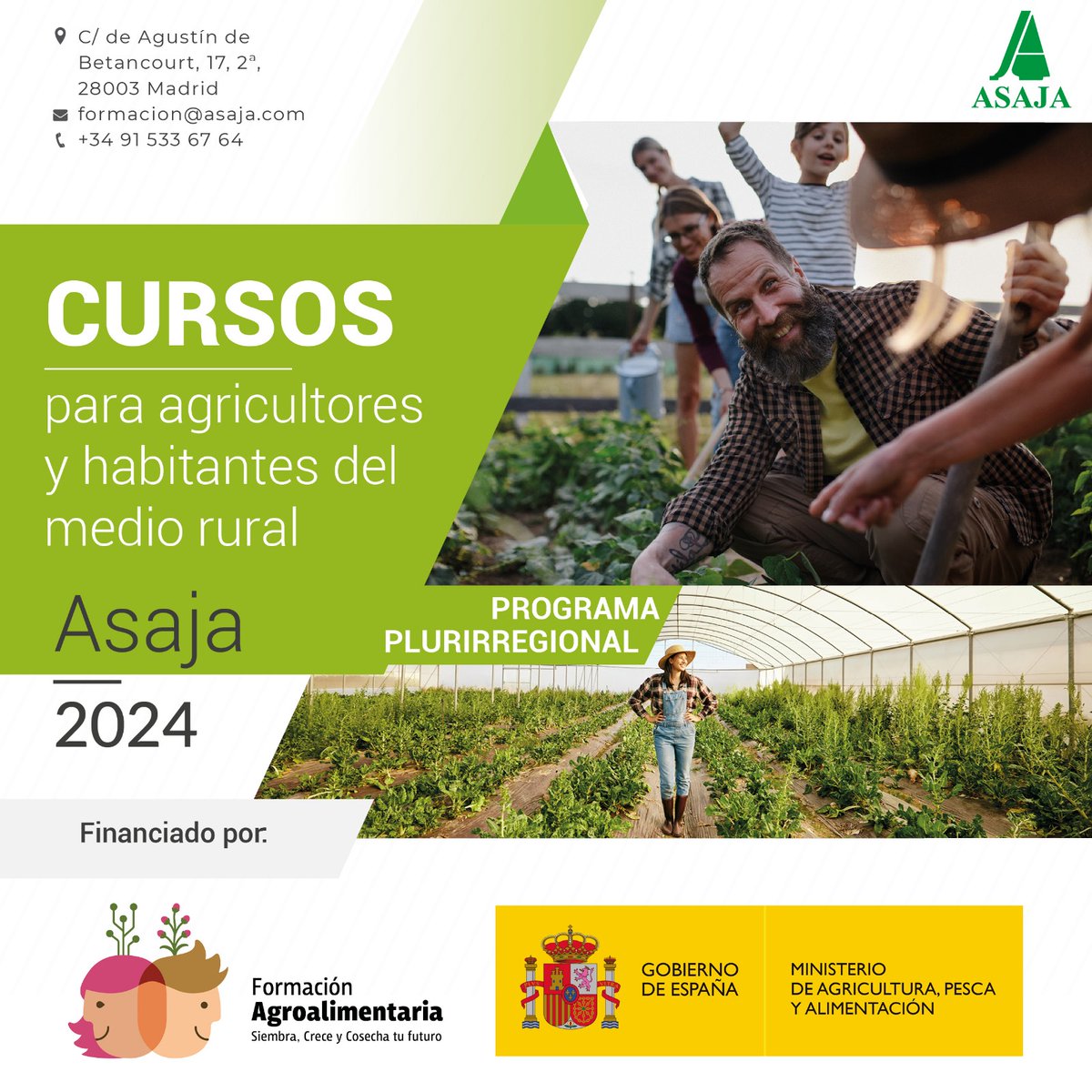 Formación gratuita en normativa, productividad y sostenibilidad con el Programa Plurirregional 2024. ¡Inscríbete ya! 🚜 #AgriculturaSostenible #ASAJA2024 #ASAJA #Plurirregional2024 ow.ly/Yyxa50RSnwe