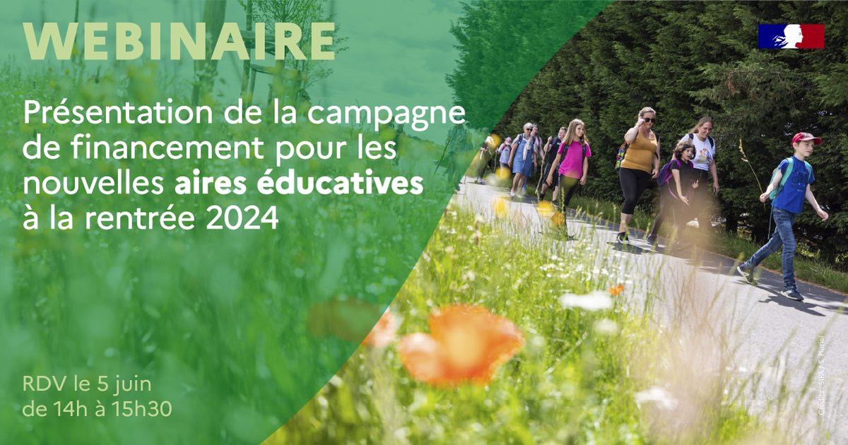 🖥️ [WEBINAIRE] Aires éducatives 2024

📅 5 juin à 14h30

Programme :
- Méthodologie générale et mise en œuvre d’un projet
- Modalités d’inscription sur SAGAE
- Modalités de demande de financement <a href="/TrousseAProjets/">Trousse à projets</a> / OFB

👉 S'inscrire : forms.zohopublic.eu/trousseaprojet…