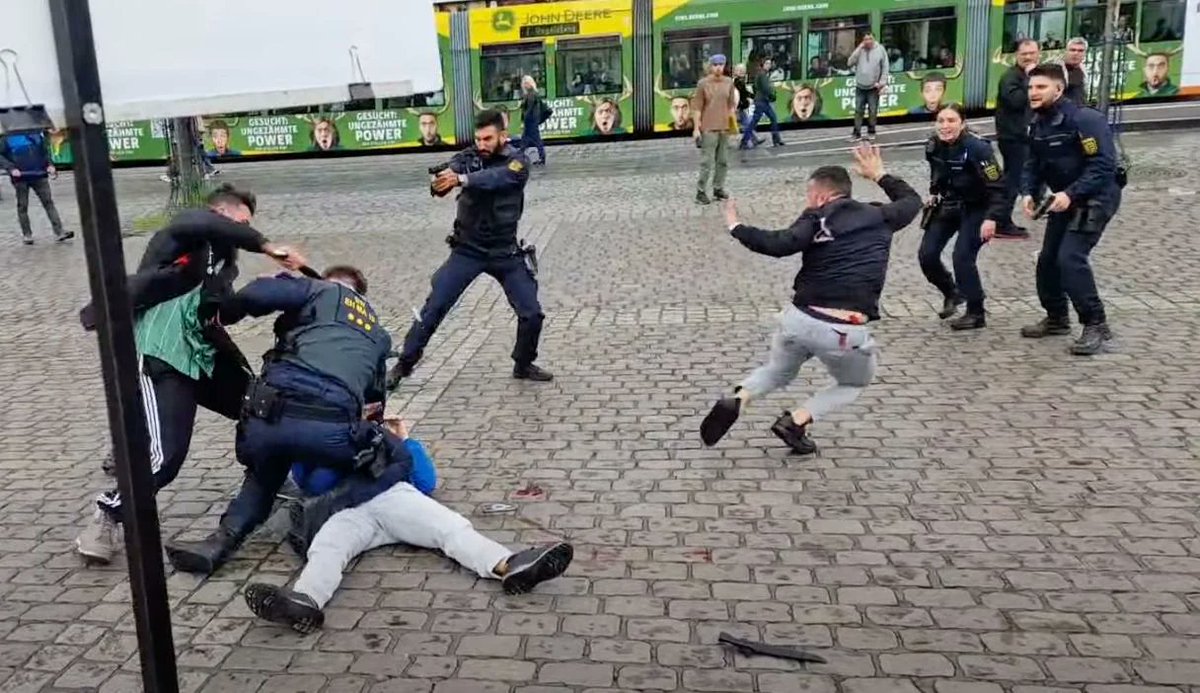 #Mannheim : un policier a aussi été poignardé par l'islamiste x.com/F_Desouche/sta…