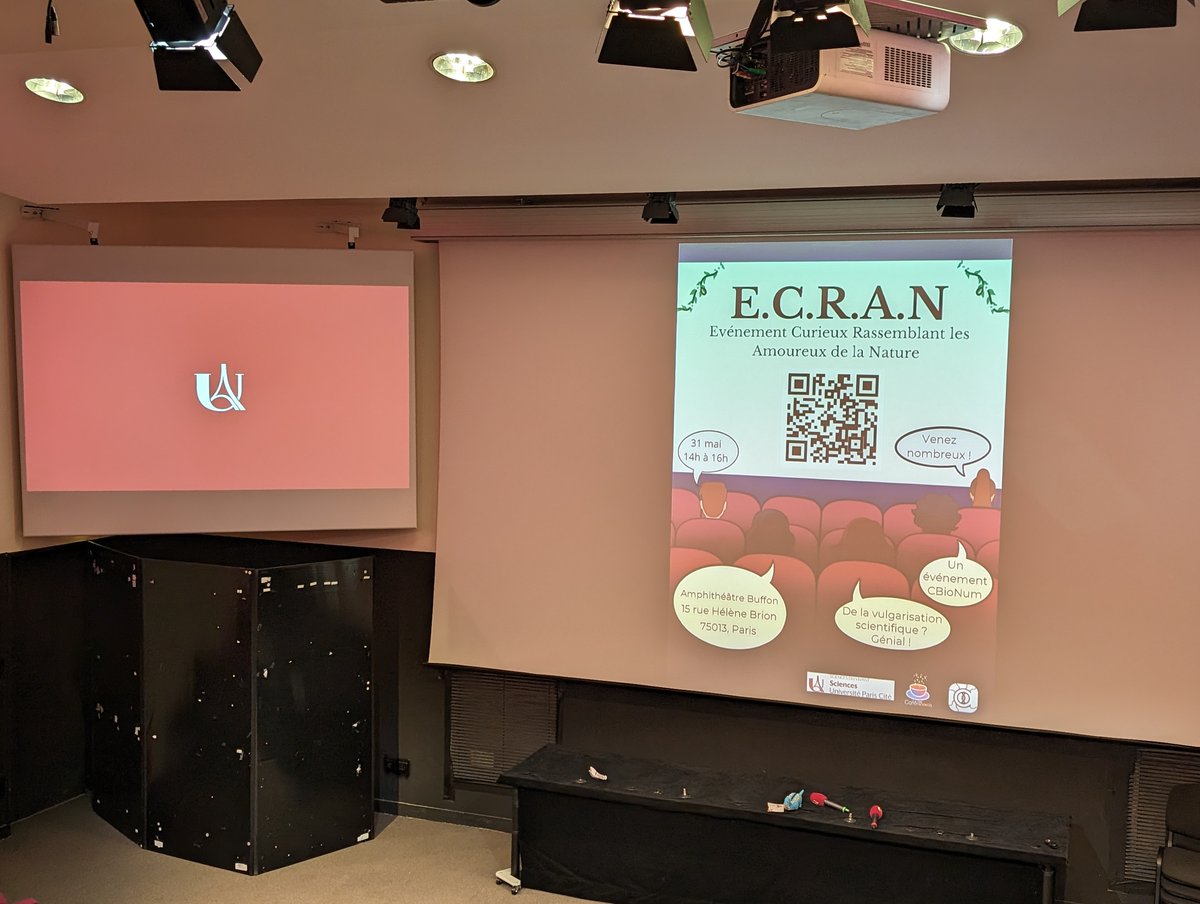 CBioNum's tweet image. Préparatifs de l'évènement ECRAN de la promotion 2024 de @CBioNum 
C'est aujourd'hui à 14h à l'amphithéâtre Buffon, 15 rue Hélène Brion