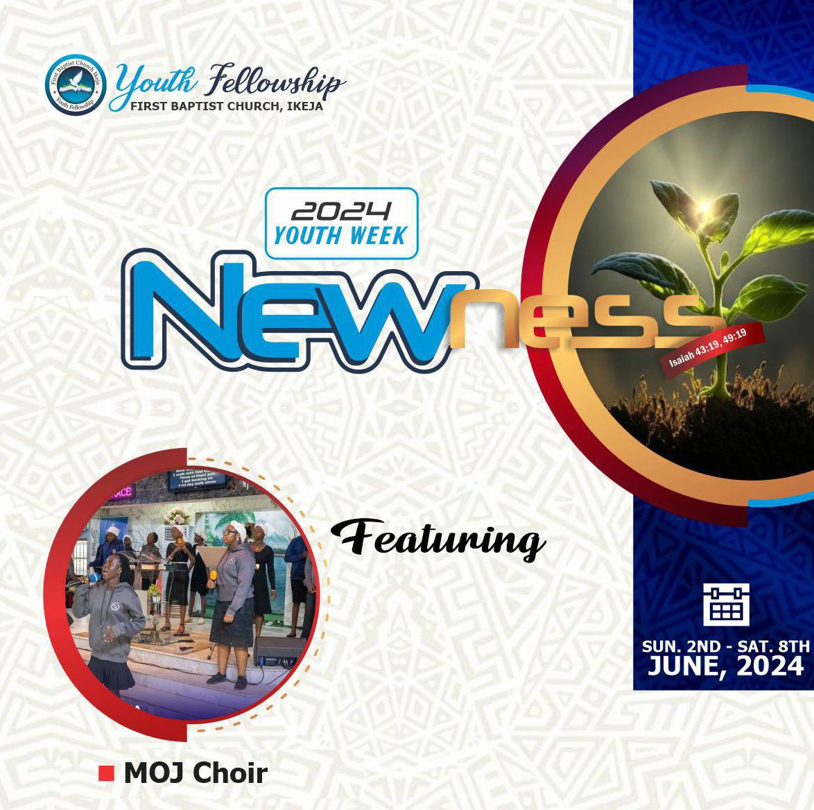 It’s the Season of Newness!!

#baptist #youthweek2024 #firstbaptistchurchikeja #newness