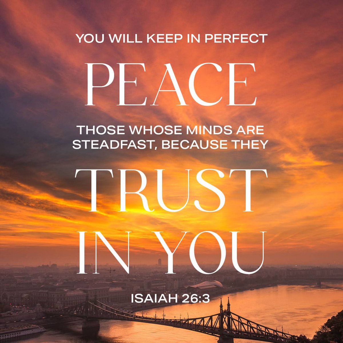 Isaiah 26:3 NKJV [3] You will keep him in perfect peace, Whose mind is stayed on You, Because he trusts in You. bible.com/bible/114/isa.…