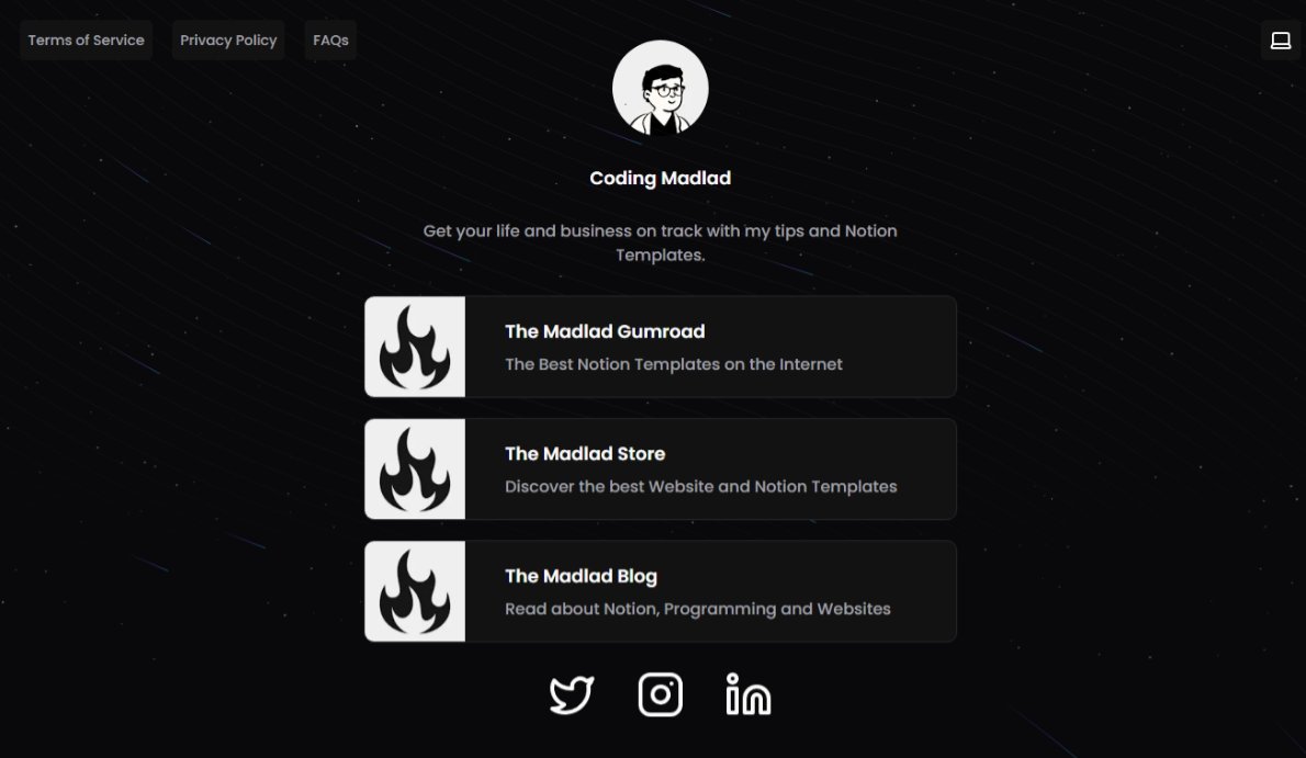 codingmadladold's tweet image. The Madlad Links has been published.

How does it look?