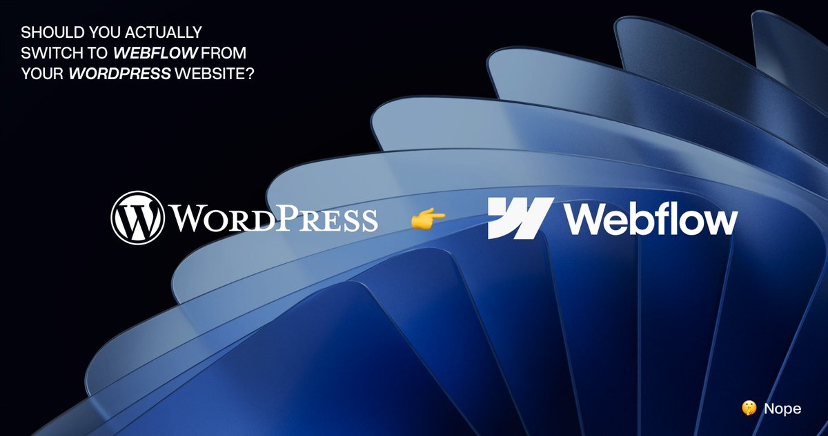 🚨 Don't switch from your WordPress website to Webflow till you read this.

Seen those posts trying to convince you to ditch your WordPress site for Webflow? They say WordPress is slowing you down and Webflow is the magical fix.

Honestly? That’s not always true.

Look, there are