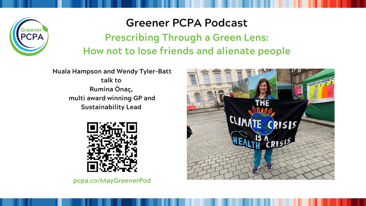The Greener PCPA Podcast is out today!
Prescribing Through a Green Lens - How not to lose friends and alienate people
@Nuala_McG and <a href="/WendyTBdeclares/">Wendy Tyler-Batt 🌍 Pharmacy Declares!</a> talk to Rumina Önaç, GP and Sustainability Lead.
🎧: pcpa.co/MayGreenerPod
#pcpaevents
