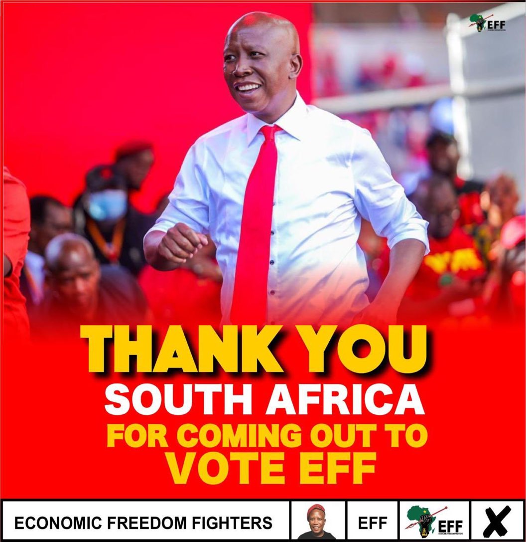 Those attacking @Julius_S_Malema and the @EFFSouthAfrica for running an issue-based and honest campaign should examine their values and moral campus. 

If Malema and the EFF lost the election because of their solid commitment for African dignity, for standing in solidarity with