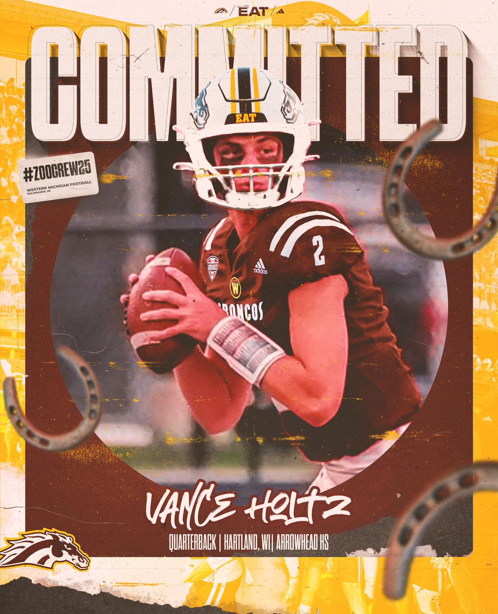 HoltzVance's tweet photo. Committed🤎💛 

@ArrowheadFB @WMU_Football 
#EAT #gobroncos🐎 #theZOO https://t.co/HPsx6niHxE