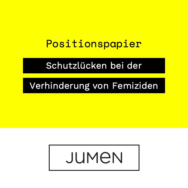 +++ JUMEN veröffentlicht Positionspapier zu Femiziden +++

In der Veröffentlichung werden Forderungen gestellt, um Lücken bei der Verhinderung von Femiziden in Deutschland zu schließen.

Das Papier in voller Länge ➡️ jumen.org/publikationen/