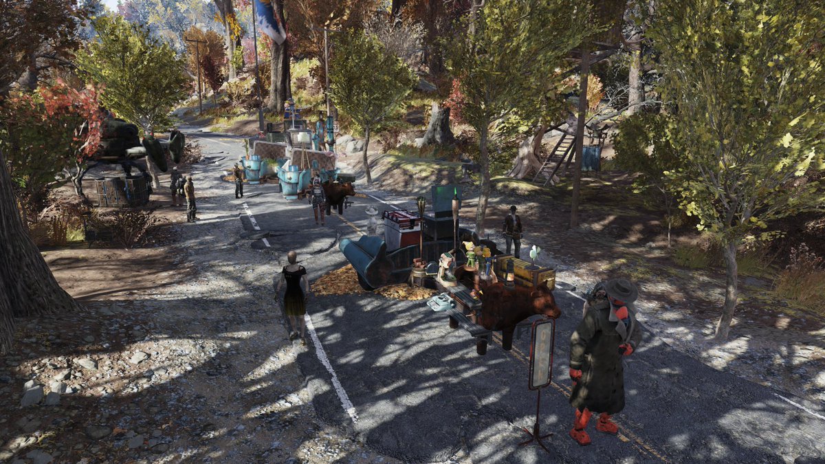 StardustLounge_'s tweet photo. Our ever moving around C.A.M.P - Blueridge Trading Company Caravan keeps on moving & trading!
Where to next?
#Fallout
#FalloutFAM https://t.co/KGsIhbjXk3