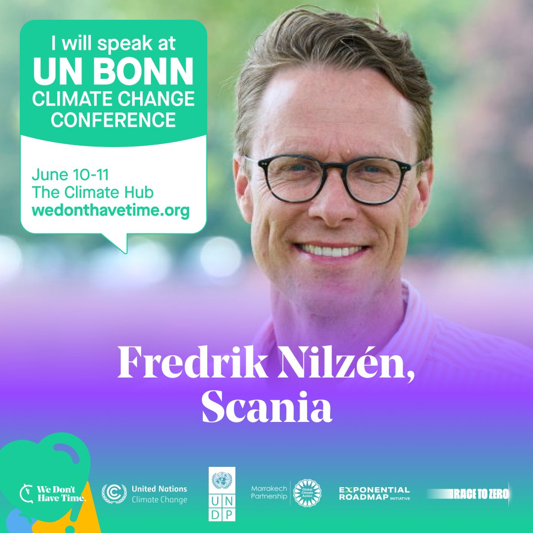 WeDontHaveTime's tweet photo. 💡How can companies achieve net-zero emissions? Join Fredrik Nilzén, Head of Sustainability at @ScaniaGroup, for an insightful session in our broadcast from the #ClimateHub, #SB60 to find out.
🗓️Jun 11🕐13:45 CEST / 7:45 am EDT
Secure your spot!👇
https://t.co/6qziE3jEKr https://t.co/9nOr20Vtix