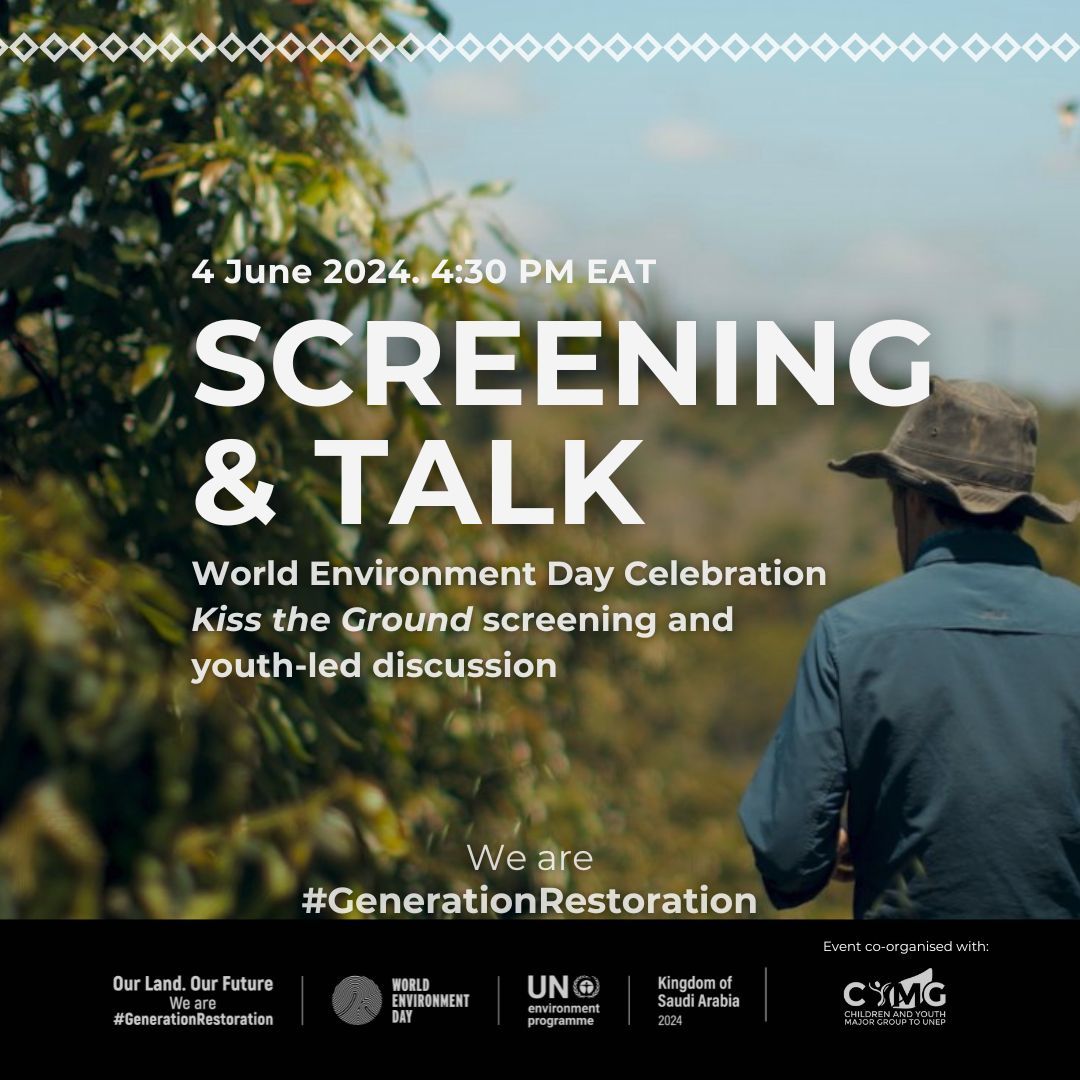 Celebrate #WorldEnvironmentDay with an online screening of Kiss the Ground, followed by a youth-led discussion! Humanity's actions are destroying land in many parts of the world. Join the #GenerationRestoration movement and be part of the change. 🌱 buff.ly/3yyX5Z2