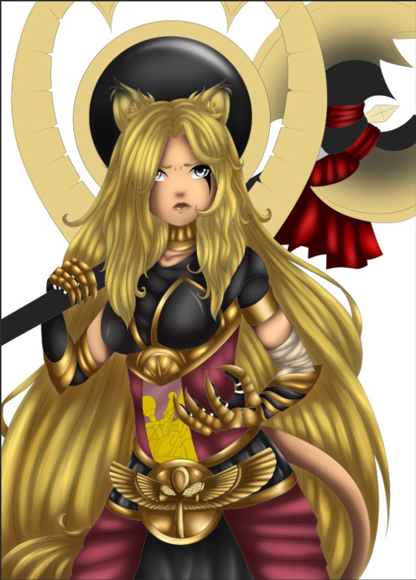 AmunArt's tweet photo. With Sekhmet I really enjoy coloring all of her details ❤️
#digitart #drawing #Gemdoll #Egyptian #animestyle https://t.co/hhRoZAy08x