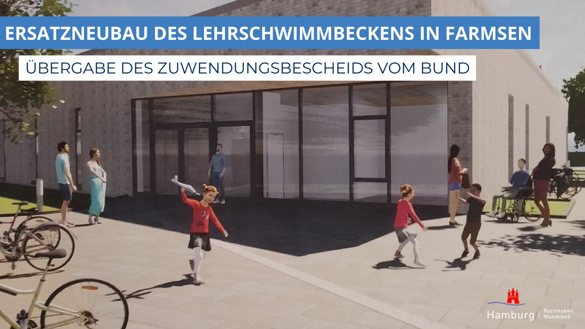 Bezirksamt Wandsbek (@bawandsbek) on Twitter photo Heute hat der Staatssekretär <a href="/BosingerRolf/">Rolf Bösinger</a> des <a href="/BMWSB_Bund/">Bundesbauministerium</a> den Zuwendungsbescheid über fast 5,4 Mio. € für den Ersatzneubau des Lehrschwimmbeckens #Farmsen an die Stadt übergeben. Finanzsenator <a href="/ADressel/">Andreas Dressel</a> und Bezirksamtsleiter <a href="/TRitzenhoff/">Thomas Ritzenhoff</a> haben diesen entgegengenommen. Heute hat der Staatssekretär <a href="/BosingerRolf/">Rolf Bösinger</a> des <a href="/BMWSB_Bund/">Bundesbauministerium</a> den Zuwendungsbescheid über fast 5,4 Mio. € für den Ersatzneubau des Lehrschwimmbeckens #Farmsen an die Stadt übergeben. Finanzsenator <a href="/ADressel/">Andreas Dressel</a> und Bezirksamtsleiter <a href="/TRitzenhoff/">Thomas Ritzenhoff</a> haben diesen entgegengenommen.