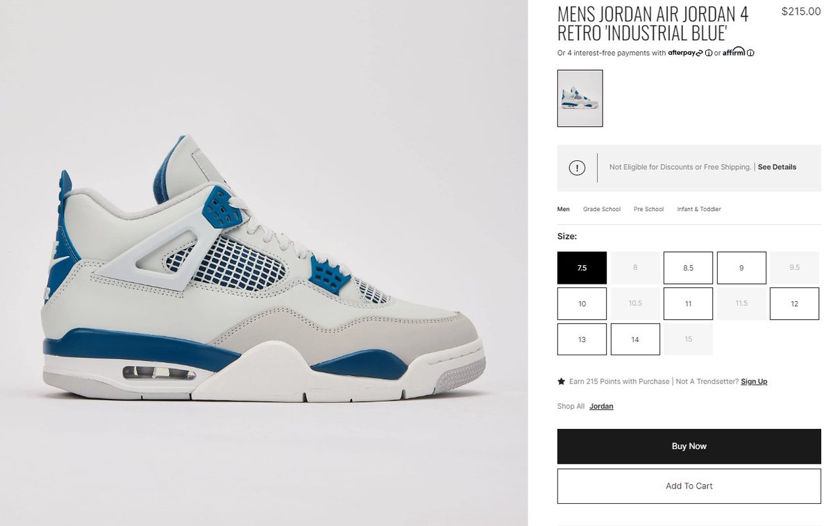 Air Jordan 4 Retro “Industrial Blue” restocked on DTLR

📲 sovrn.co/us5z1qv

#AD