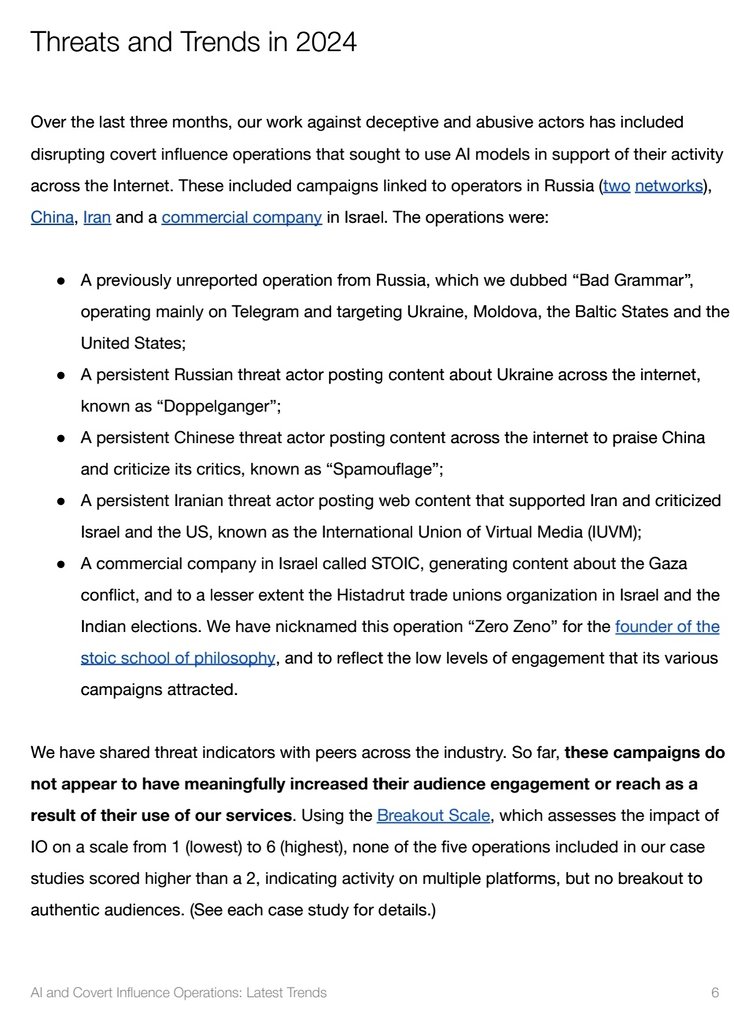sidhant's tweet photo. Breaking: Open AI (creators of Chat GPT) have said that they have disrupted actions of an Israeli commercial company trying to influence Indian elections. They generated "comments that focused onIndia, criticized the ruling BJP party and praised the opposition Congress party". https://t.co/bFd7oKfNwk