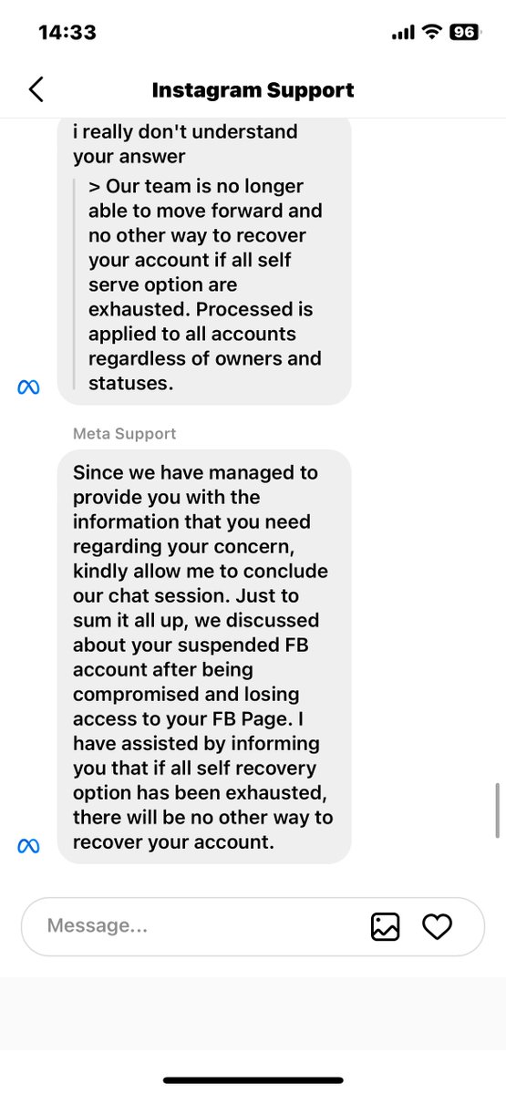 The worst customer service and the worst response when is your @facebook account is haked be a haker and he is posting on my page Immoral videos  and @Meta said that I could publish a post to my friends and My followers that my account had been hacked ، Even though I provided all