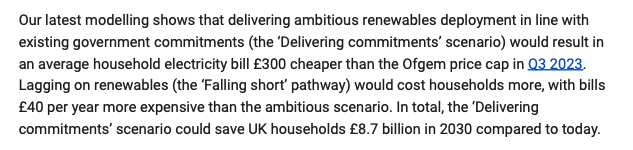 I did a thing on Labour's claim to cut energy bills by £300. A colleague points out the best thing - those savings are against the Q3 2023 price cap! Which was £2,074 vs current £1,568. So well done the Tories, you've already saved everyone £500 by the same metric.