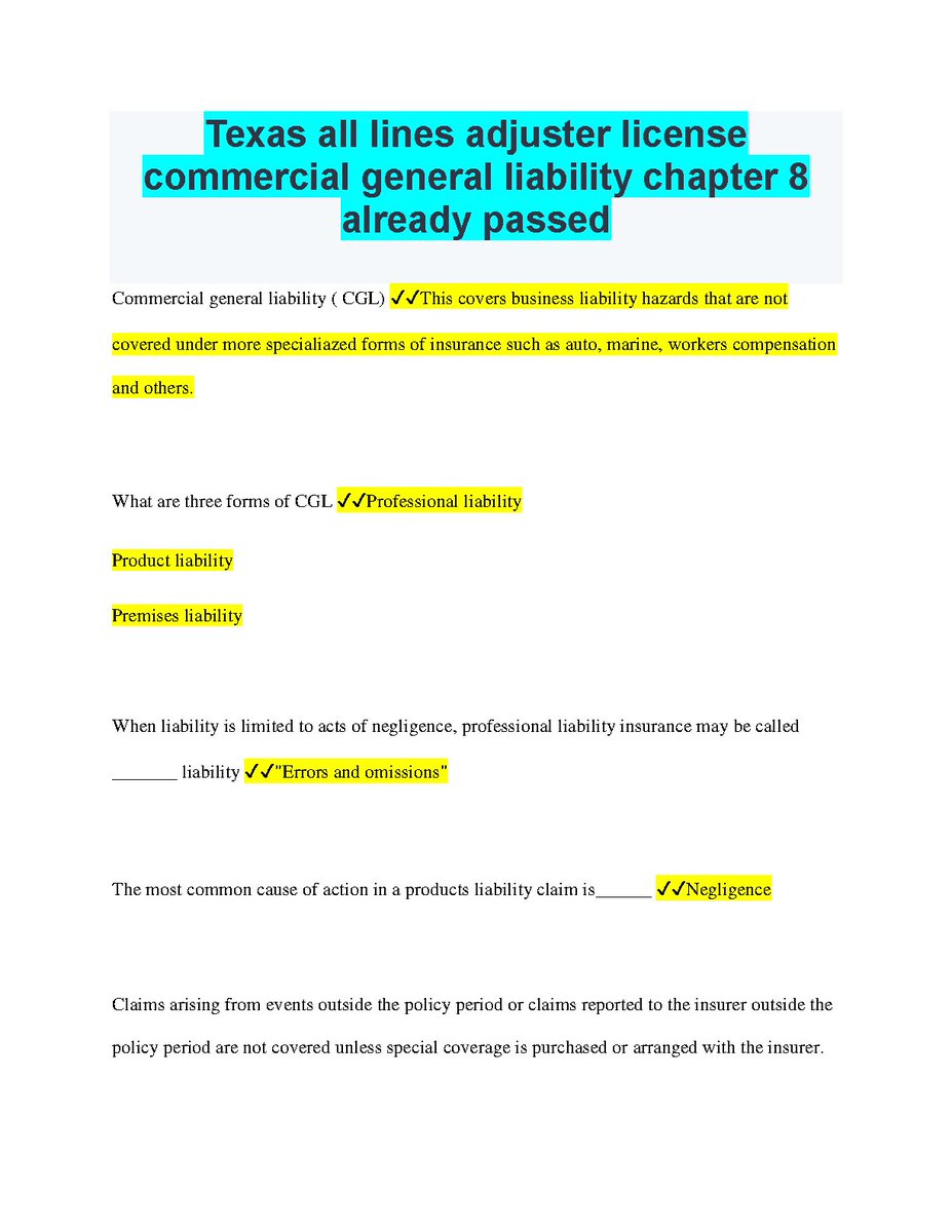 Alizai1587850's tweet image. hackedexams.com/item/7278/texa… 
Texas All Lines Adjuster License Commercial General Liability Chapter 8 Already Passed 2023 2024 
#texasalllines #alllinesadjusterlicense #CommercialGeneralLiability #hackedexams