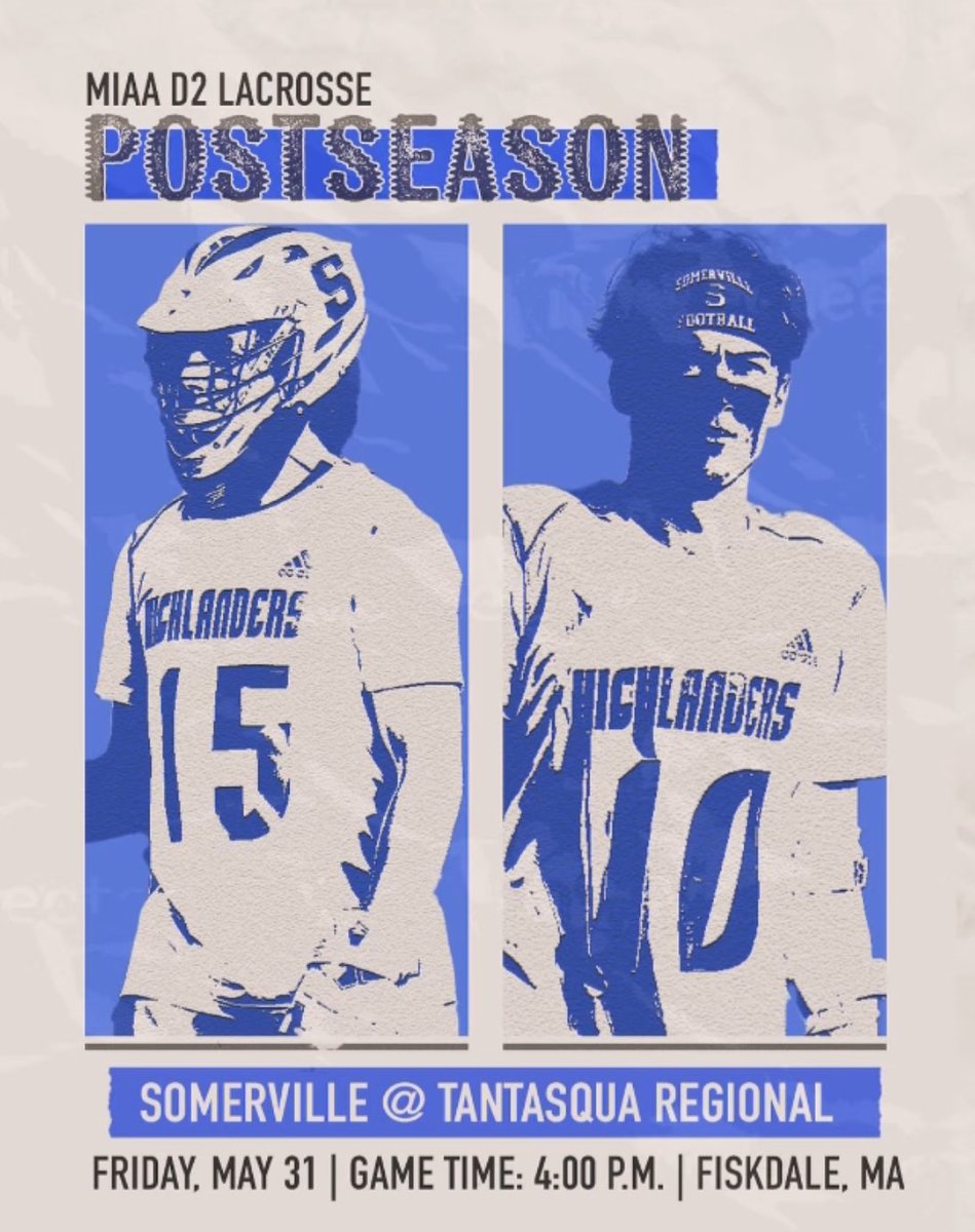 GAME DAY! BOYS LACROSSE WILL BE TRAVELING TO TANTASQUA REGIONAL HIGH SCHOOL. 4:00PM START

GO HIGHLANDERS 🥍
