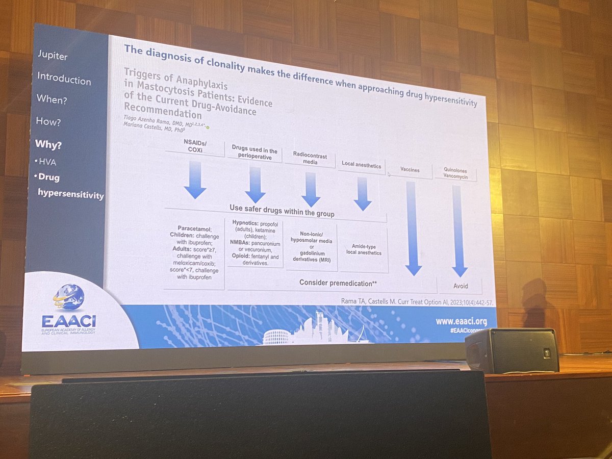 ausimmdoc's tweet photo. Practical advice on high risk drugs in patients with systemic mastocytosis- Tiago Rama #EAACI2024 @EAACI_HQ https://t.co/T7vamV39kZ