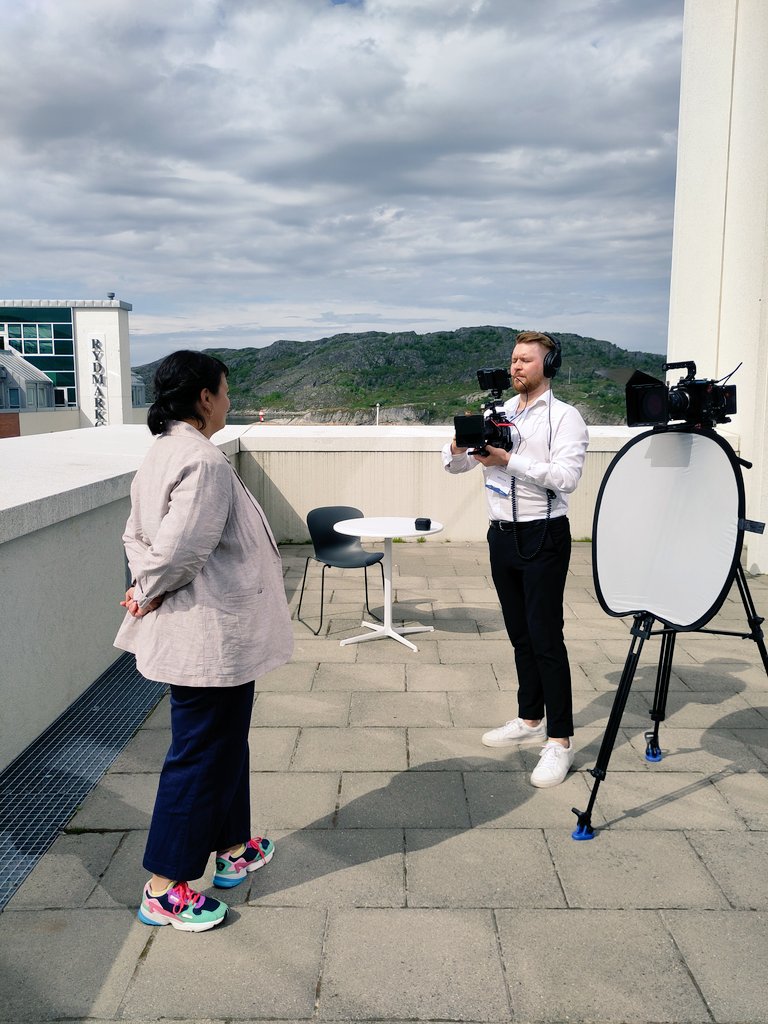 Nforsk's tweet photo. ... and have also been interviewed for the #arcticcongressbodø2024 film (I think/hope it was) at the roof of @Stormenkonsert #sharingiscaring #researchlife #linselus https://t.co/RNv1heWAjT