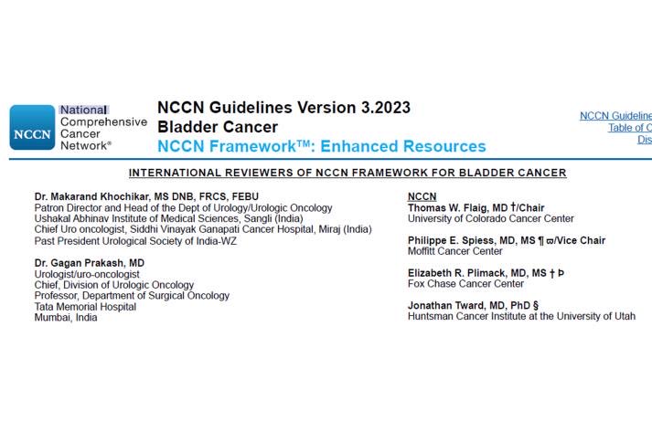USI congratulates Dr Makarand Khochikar and Dr Gagan Prakash on being the international reviewers for NCCN