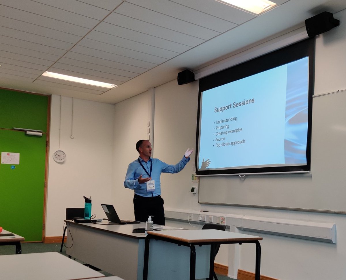 setu_ctel's tweet photo. @emmettcull4 rocking the show at #edtechie24 here in @atusligo_ie talking about Evolution of Learning Support: Uncovering New Sources through Clinics https://t.co/iUuoFJw7Ow