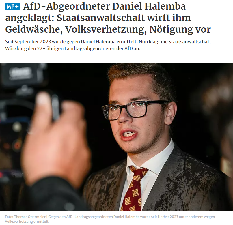 Dann also doch: Staatsanwaltschaft erhebt Anklage gegen #AfD-Abgeordneten Daniel #Halemba. #Würzburg #München <a href="/mainpost/">mainpost</a> mainpost.de/11516574
