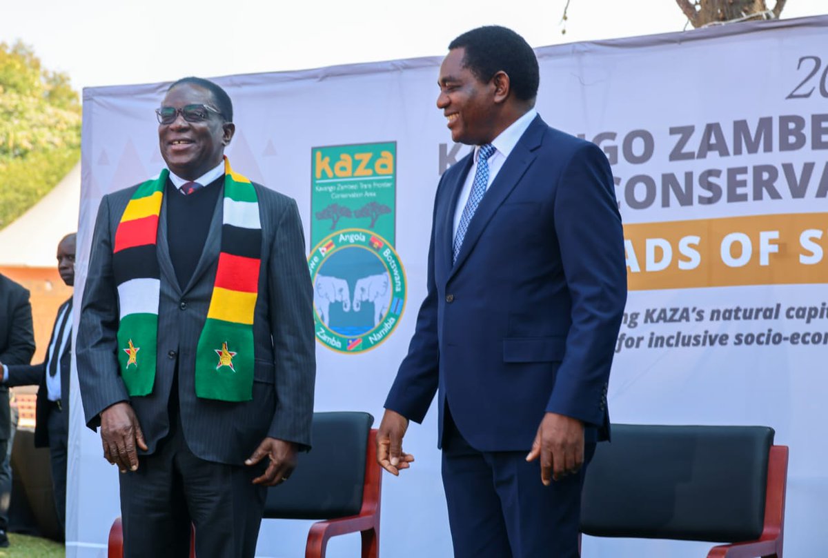 This morning, I joined Heads of State from  Zambia, Angola, Botswana, and Namibia at the KAZA TFCA Summit in Livingstone, Zambia, near the majestic Victoria Falls. We are discussing "Leveraging KAZA's natural capital and cultural heritage for inclusive socio-economic