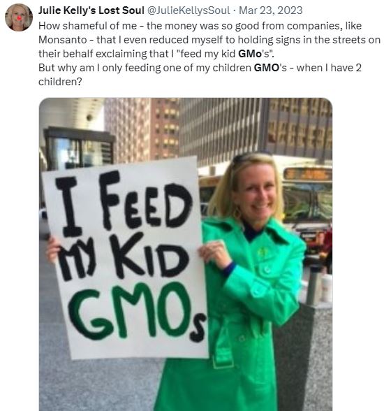 @ShannonJoyRadio I stopped taking Julie Kelly seriously once I realized she was a Monsanto shill years ago. There are even podcasts of her on that topic.