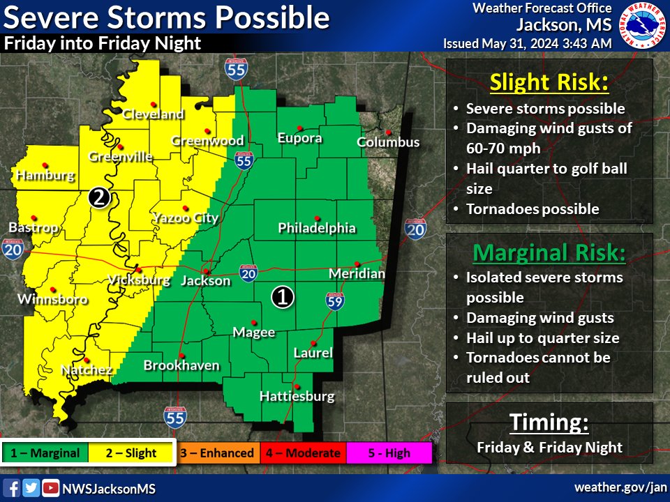 Good morning, scattered to numerous showers and thunderstorm across the area today, with some strong to severe storms possible. High temperatures will mostly be in the mid to upper 80s.