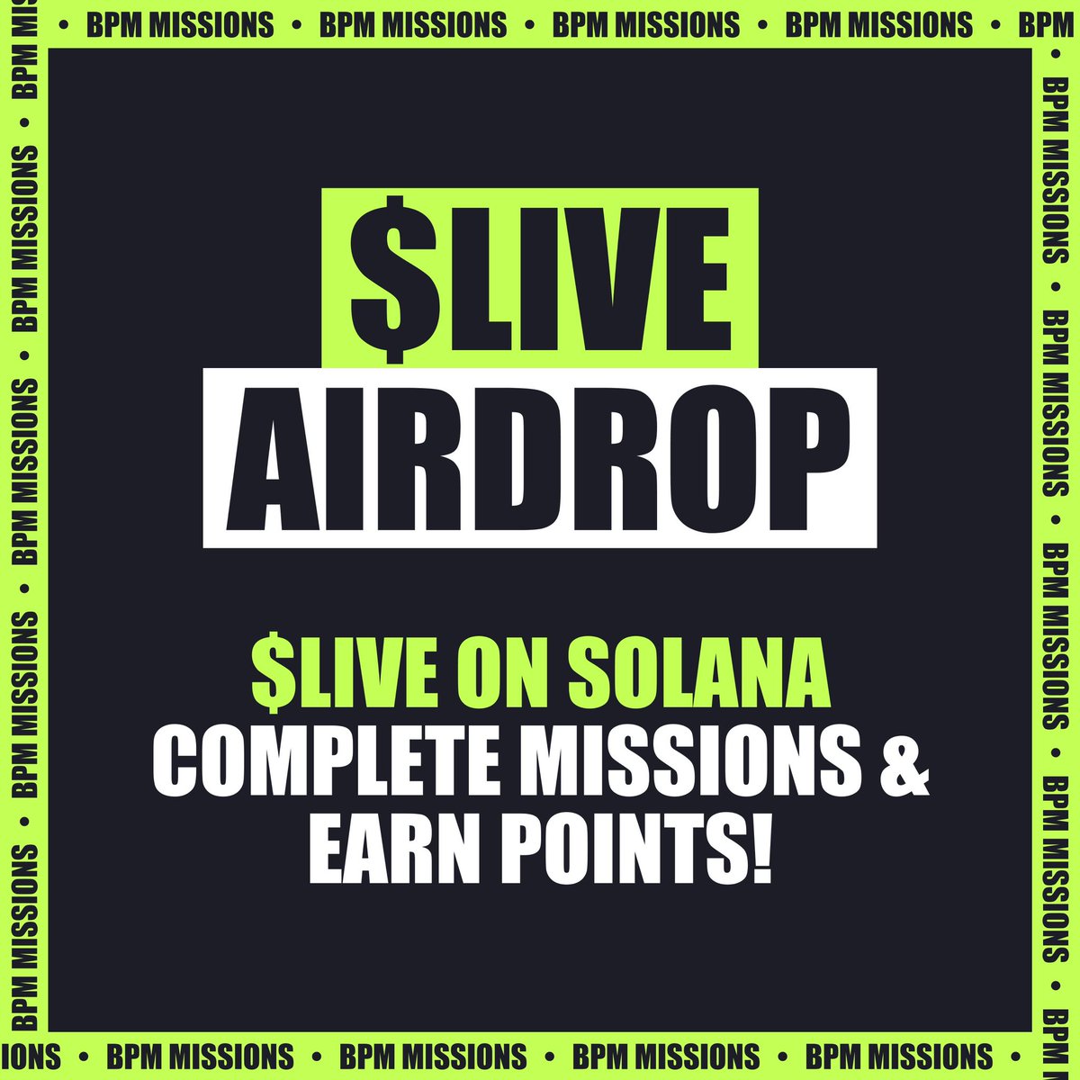 MissionBPM's tweet image. Did you know.. 👀

All you have to do to receive $LIVE is go to our pinned tweet, connect to our Missions platform and complete them? 

Yes, it really is as easy as that! 😮‍💨

#Solana