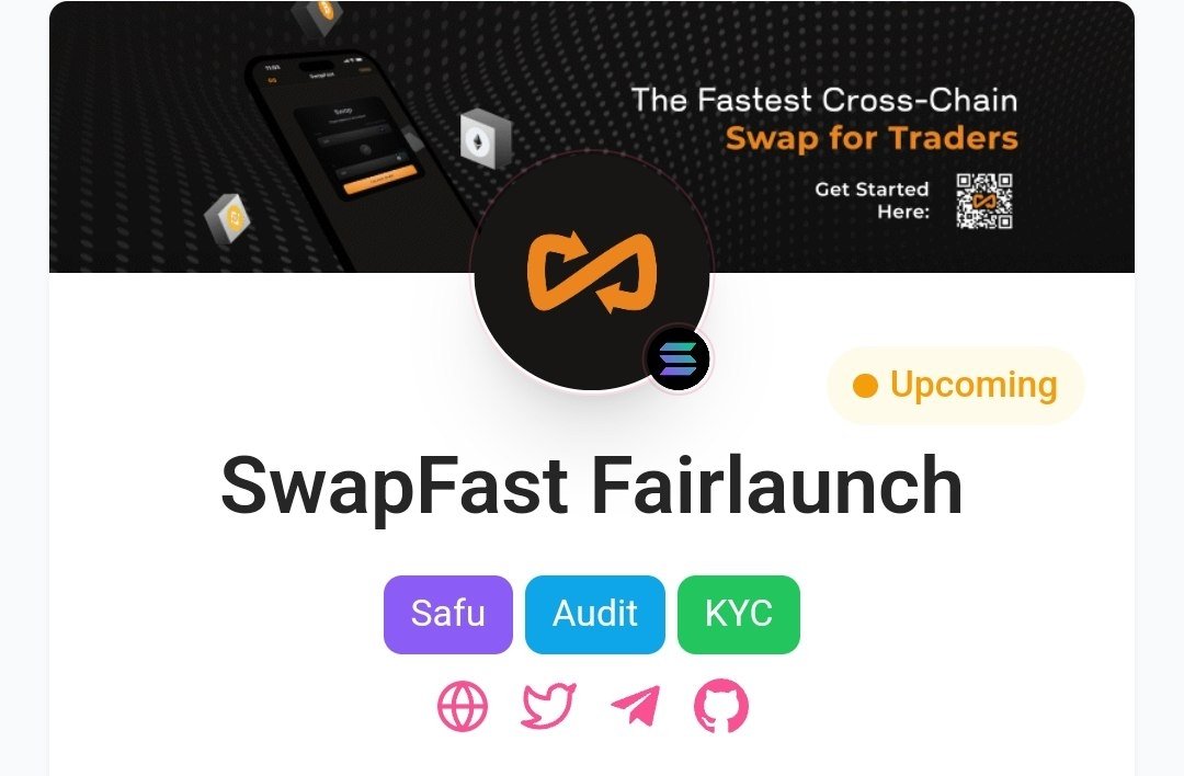 Dwen_Exchange's tweet photo. 【小胖流量发帖——SOL🟡🟢】

         #SwapFast，粉红三标超募，🔥🔥，meme，SC 20SOL，🟡🟢，流量，自行判断。
        #SwapFast is a cross-chain aggregator that facilitates smooth interoperability and efficient transactions amongst different blockchain https://t.co/wNzvxcd586 20SOL 🟡🟢，dyor.

👇👇👇👇👇👇👇👇👇👇👇👇👇👇👇
PinkSale⚪️🔰🛡👤: 
https://t.co/8P4I8ZuC3y

ADDRESS:
9sADf2KL8MjQkR7NfJpTSeQzbGwKxvFy3hPizTEdS6XV

  Safu ✅ | Audit ✅ KYC 🪪| 
Website 🌐| X ❌| Telegram ✉️

⚠️⚠️DECLARATION⚠️⚠️
https://t.co/1lQXnFRjdf
https://t.co/os4dl7oYTW