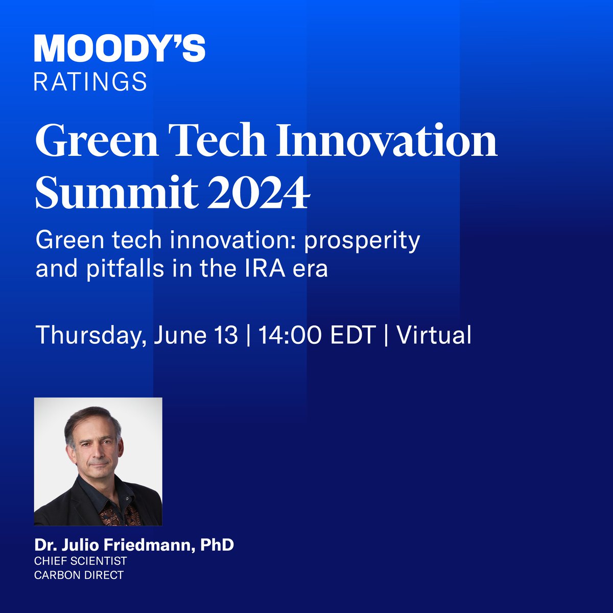moodysratings's tweet photo. Join our Green Tech Innovation Summit’s 1st session w/ external & in-house experts exploring how policies like the Inflation Reduction Act help drive U.S. investment in emerging green tech key to low-carbon transition.
👉 Register: https://t.co/mVl5mR6Q7k
#CarbonTransition https://t.co/wwNqKlHZvs