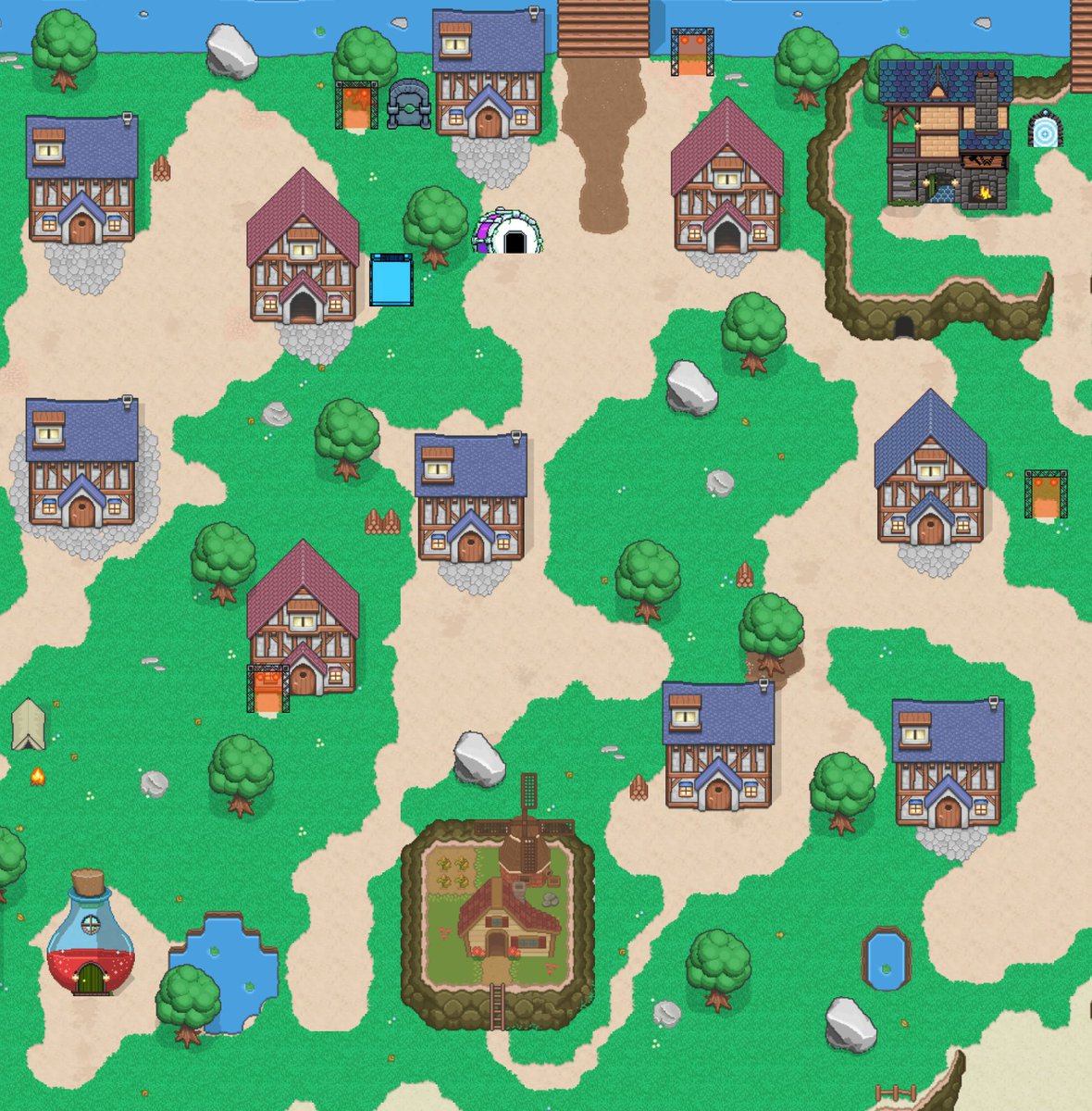 Explore Cob's Farm through our new, easier-to-find entrance from <a href="/LooperLands/">LooperLands</a>! Head south just before the beach and look for the house on the hilltop. 🌾