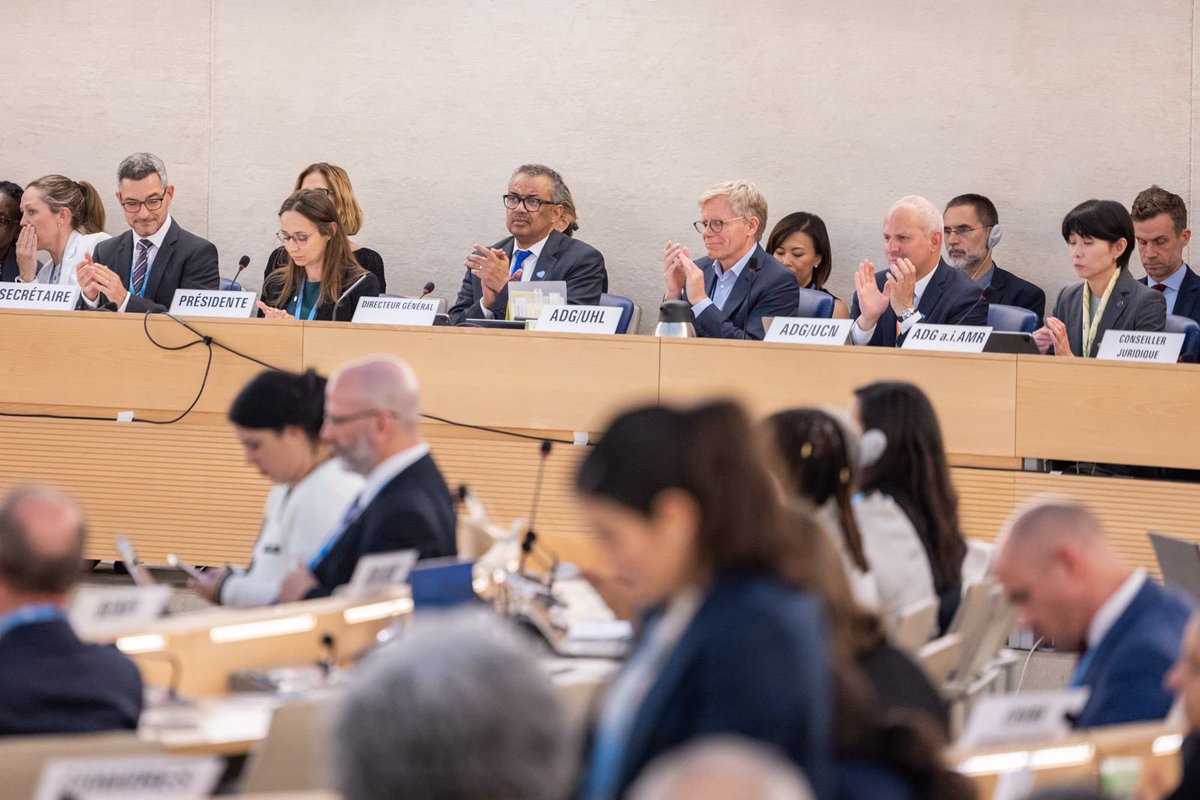 Yesterday, #WHA77 delegates agreed on a: - Groundbreaking new agreement on transplantation; - New global action plan for infection prevention and control; - Critical resolution committing to specific actions to prevent deaths of women, babies and children; - New resolution on
