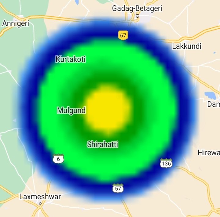 Thunderstorm activity over parts of Gadag district now towards SW of the town

#KarnatakaRains