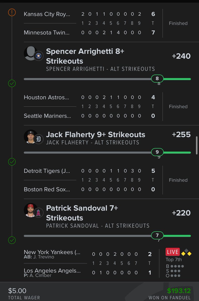 LoveTheLongshot's tweet photo. Nice night last night and a nice week overall in LTL, come join the fun!  All plays built with @OutlierDotBet. https://t.co/lwqfiXn0yD