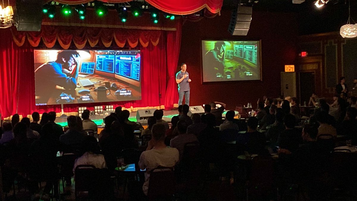 The Bug Mafia is real, <a href="/mfrancis44/">Michel Francis</a> telling his story on how bugs can kill companies last night at <a href="/TechstarsMIA/">Techstars Miami Powered by J.P. Morgan</a> Demo Day. 

'don't get bitten by the bugs' 🐞😅