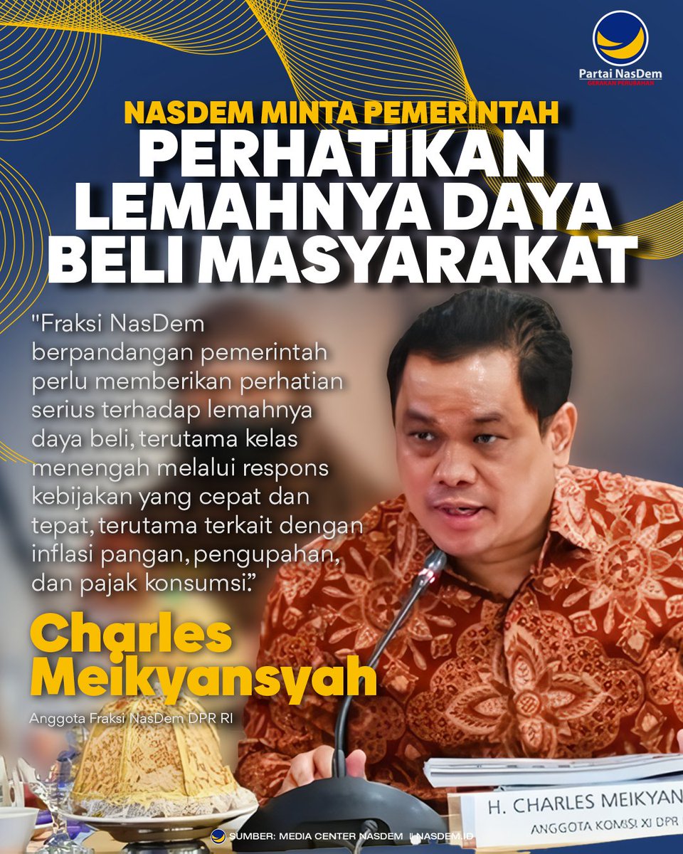 Fraksi Partai NasDem DPR RI mendorong pemerintah untuk memberikan perhatian lebih pada kemampuan konsumsi masyarakat dan ekspor dalam mengeluarkan kebijakan ke depan. Pasalnya, kedua sektor itu merupakan motor penting bagi pertumbuhan ekonomi yang ditargetkan mencapai angka