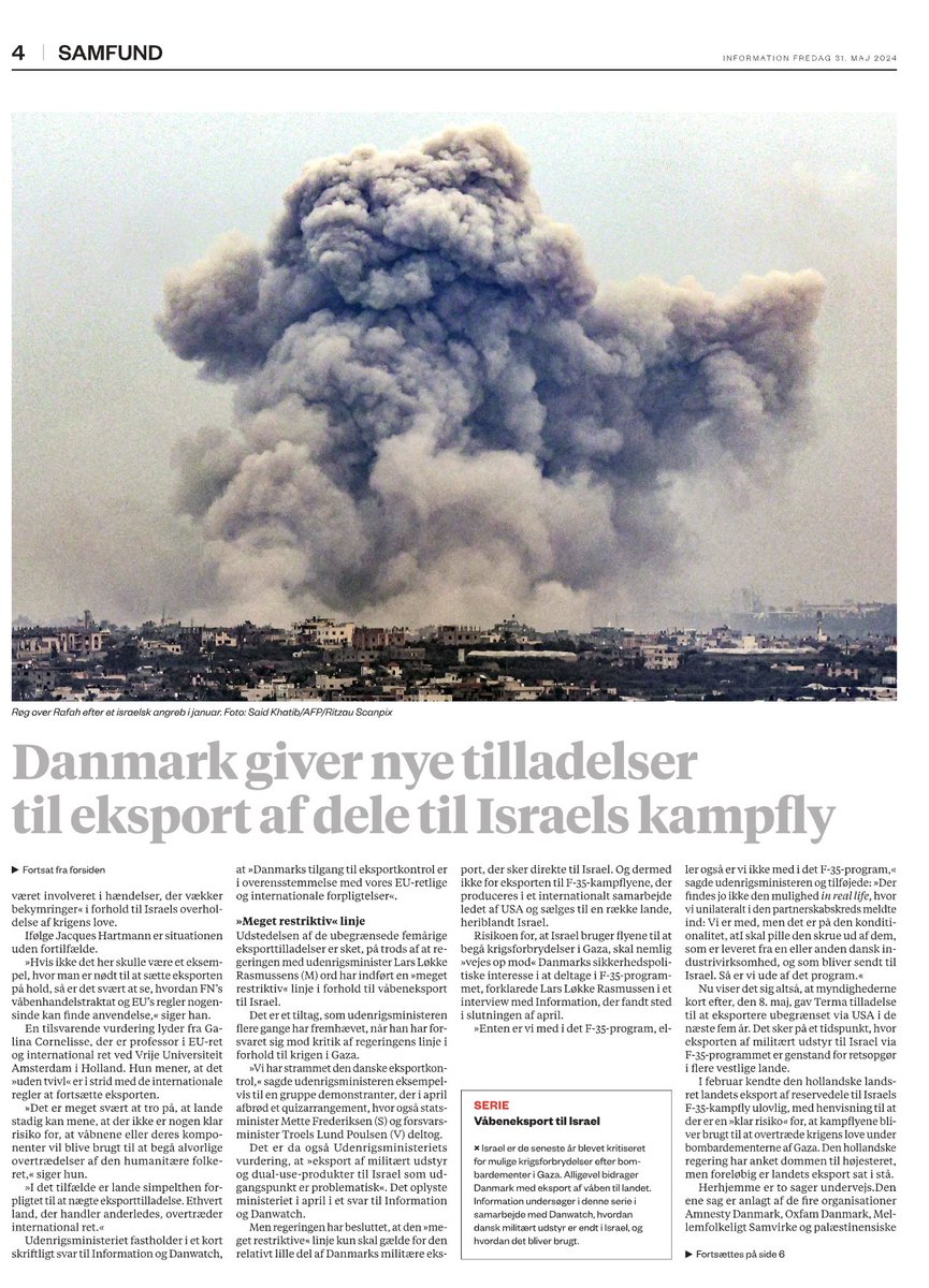 Den danske stat er med til at begå folkedrab. På trods af, at det utvivlsomt er ulovligt ifølge int. lov, fortsætter både de og de danske våbenfabrikker, med at sende våben til Israel som bruges til at bombe civilbefolkningen i #Gaza.
#dkmedier #dkpol @informeren
