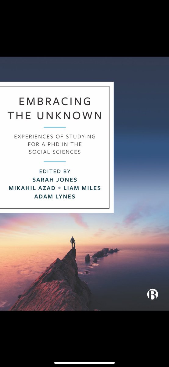 Pleased to share our edited book ‘Embracing the unknown: Experiences of studying for a PhD in the Social Sciences’ with @Lynesey89, @MikahilAzad and Sarah Jones has been accepted by reviewers, and we will be publishing soon!